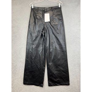 New Lattelier Faux Leather Straight Pants black‎ size M